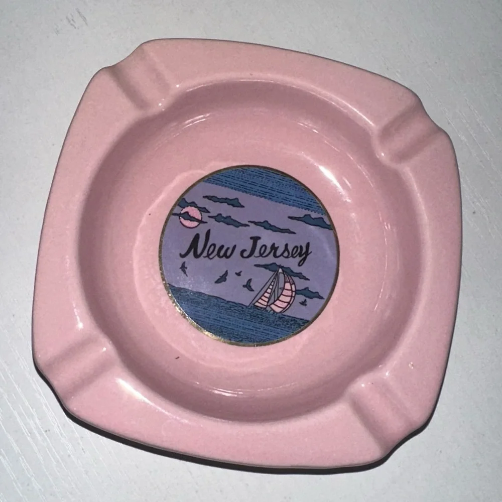 Vtg Ceramic New Jersey Ash Tray